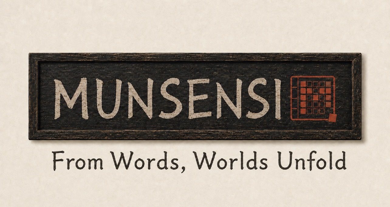 MUNSENSI wooden plaque and slogan
